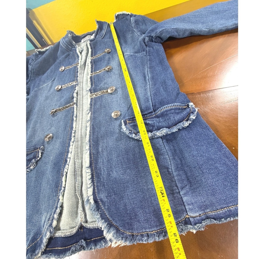 Napoleon Denim Jacket Womens Med Military Porter‎ Collective Blue Jean Open - Picture 8 of 12